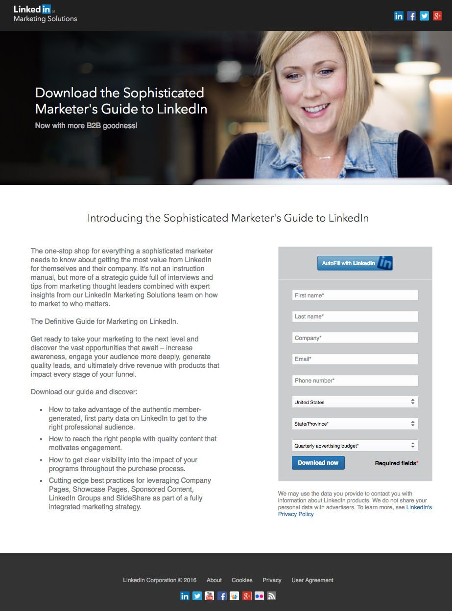 12 Ways That LinkedIn Uses Landing Pages To Generate Leads