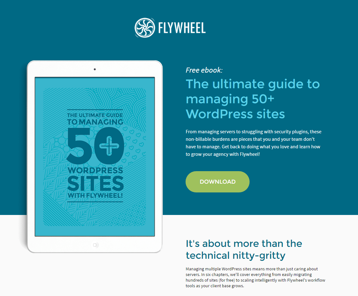 Flywheel post-click landing page Example