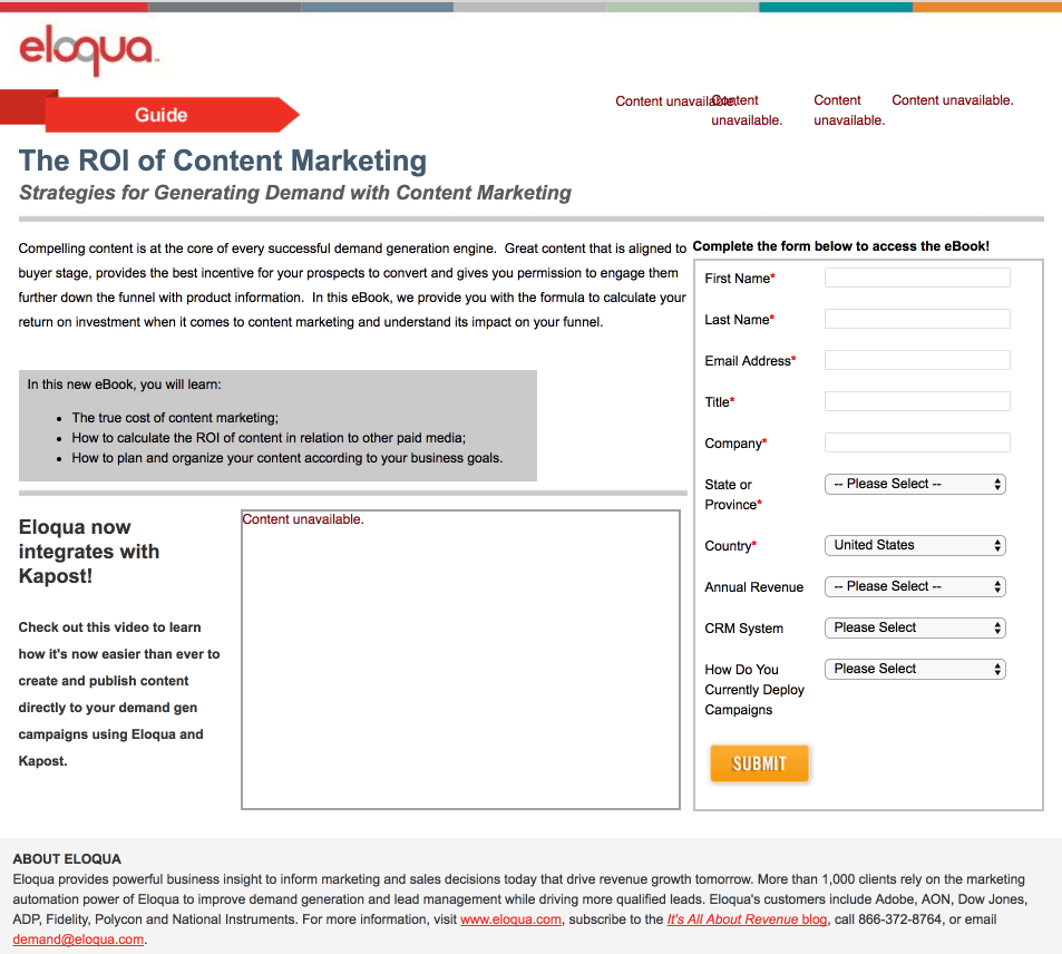 9 Effective Eloqua Landing Pages to Leverage in Your Next Digital Campaign
