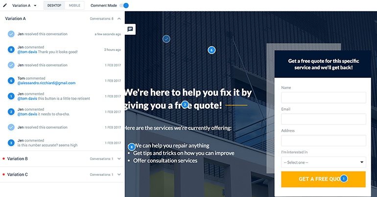 team collaboration comment feed