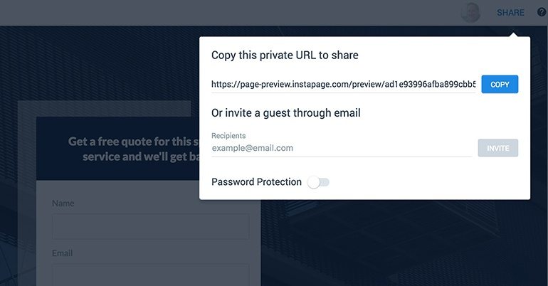 team collaboration share button