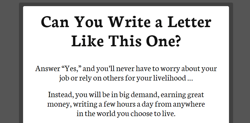 AWAI Sales Page Example