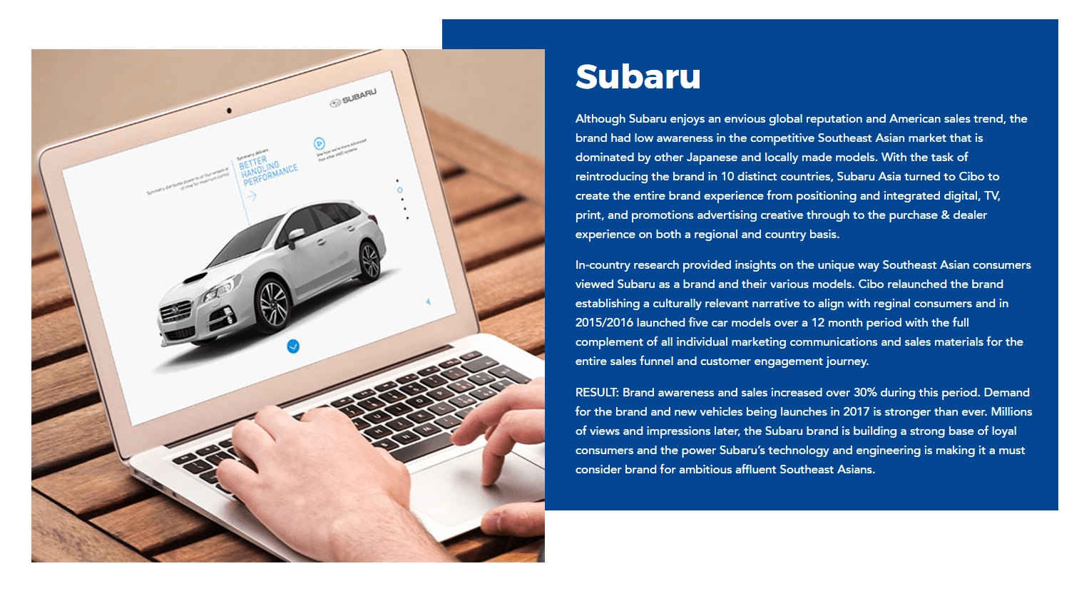 Block Text Form Example of Subaru Sedan