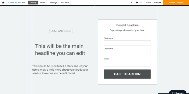 Grouping Elements on a post-click landing page using the Instapage Builder