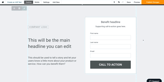 Showing the post-click landing page Integrations Instapage Offers