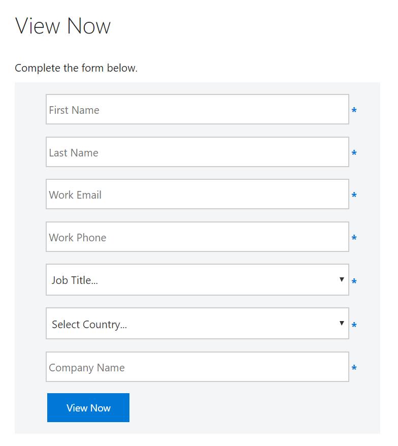 Form Using Placeholder Text