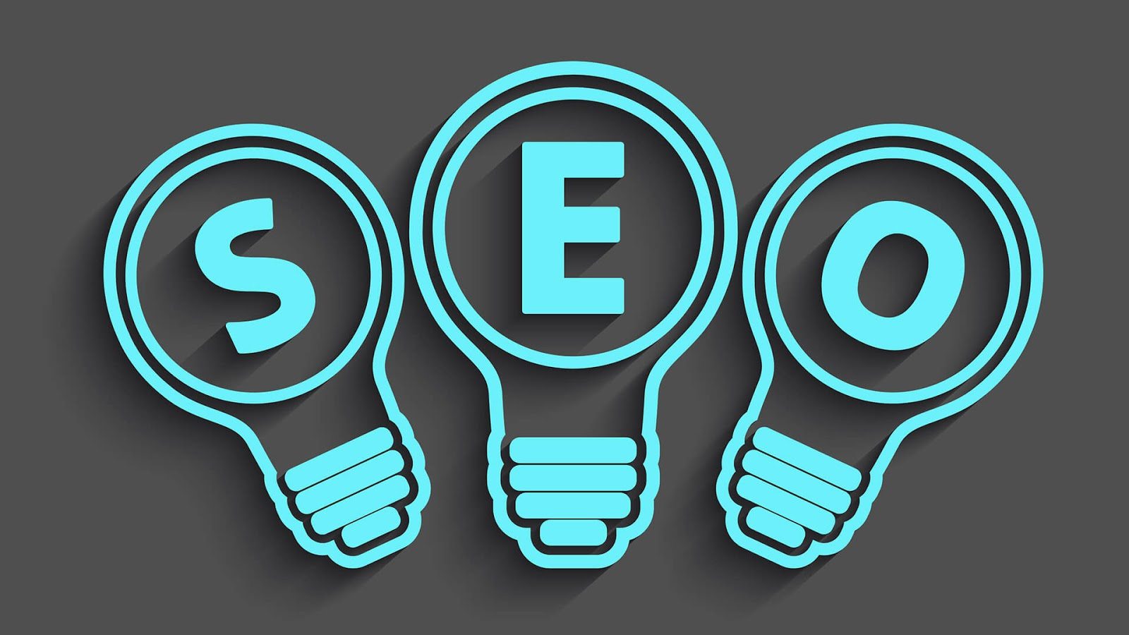 SEO with each letter contained in a light bulb