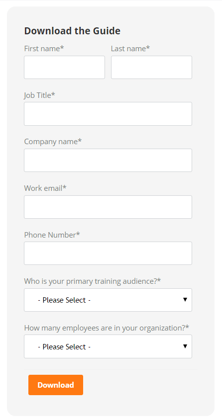 SkillJar post-click landing page Form Example