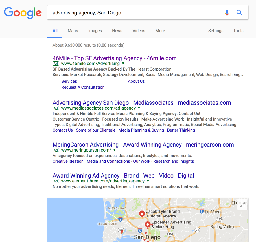 why use Google Ads first results