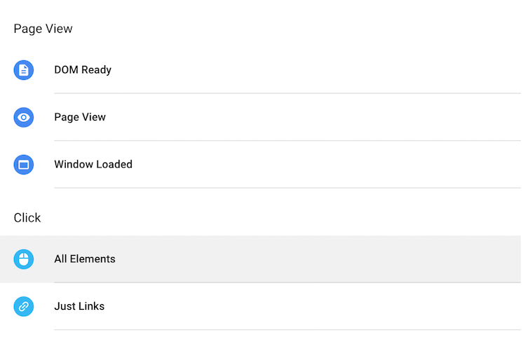 Google Tag Manager triggers choose
