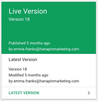 Google Tag Manager triggers live version