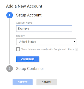 Google Tag Manager account setup